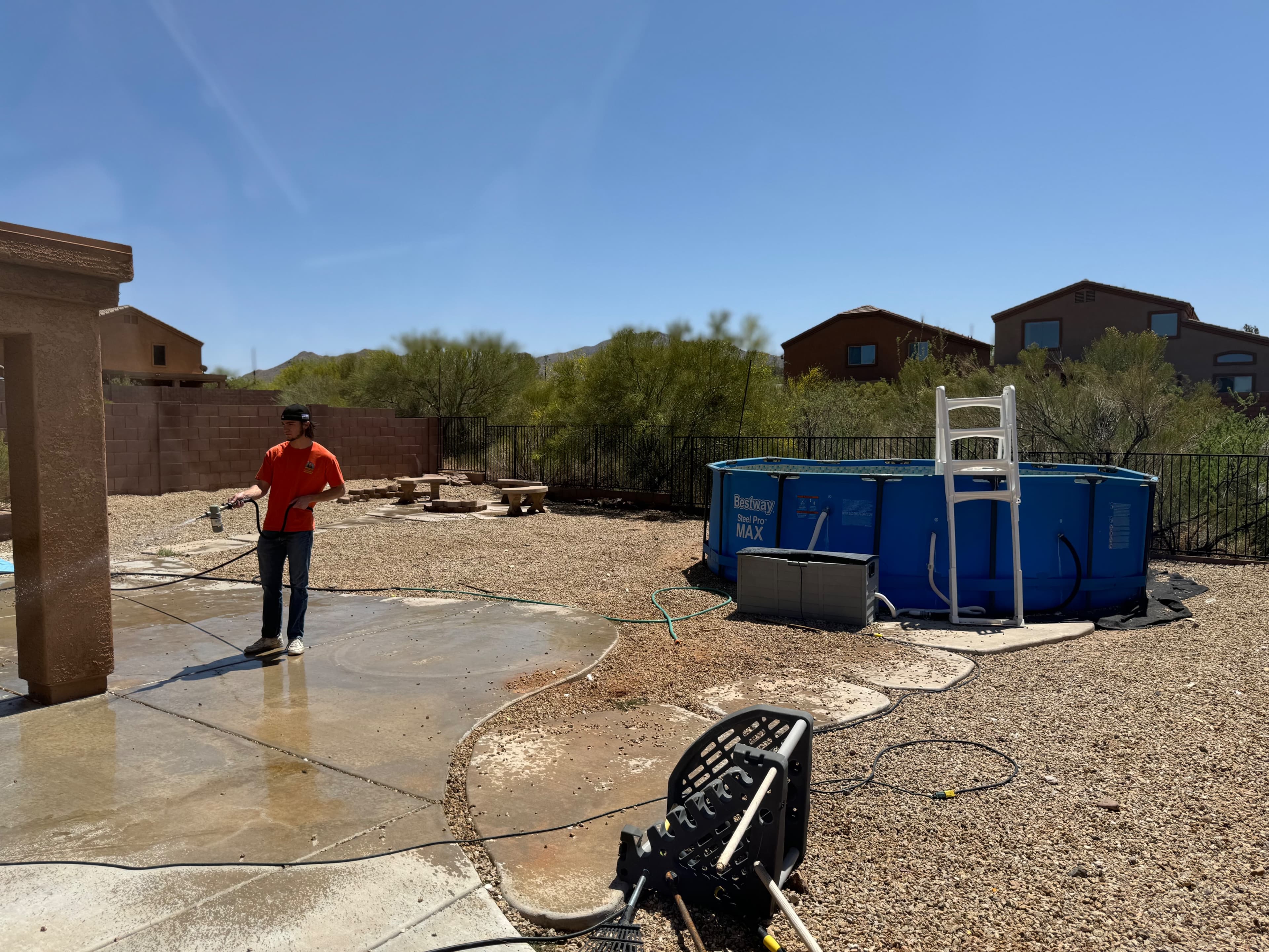 Scoop Doggy Logs team member applying sanitizer treatment
